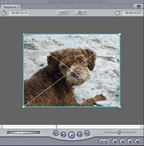 Final Cut Express - Video Editing on a Mac 10 Zoom Image Wireframe Scale Slider Motion Tab View Work with Still Images Still images are added to the Timeline via the same methods as video clips.