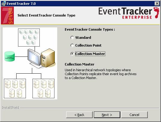 Figure 60 Collection Master Console 16 Select a console type, and then click Next>.