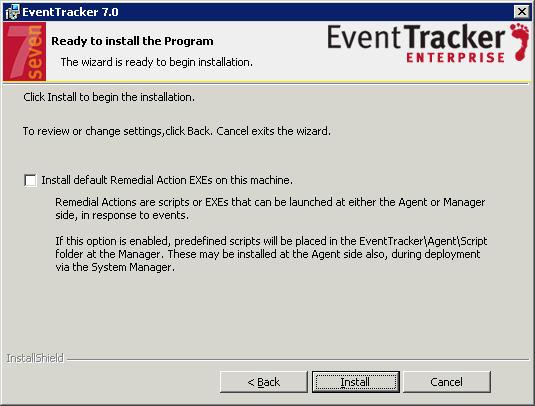 Figure 97 Ready to Install the Program 20 Select the Install Remedial Action EXEs on this machine check box