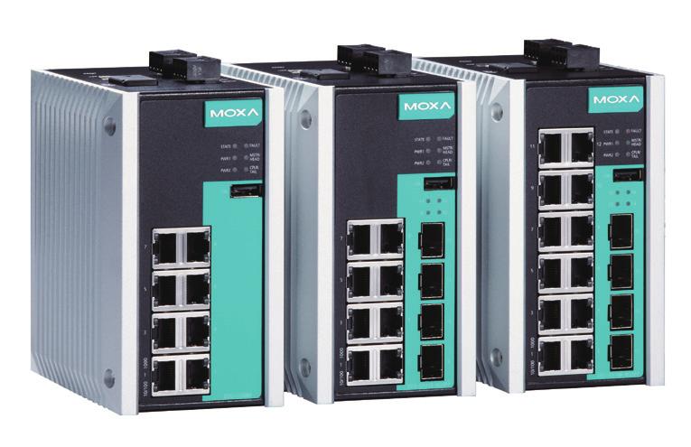 A P P R O V E D Industrial Ethernet Solutions EDS-G508E/G512E/G516E Series 8G/12G/16G-port full Gigabit managed Ethernet switches Up to 12 10/100/1000BaseT(X) ports and 4 100/1000BaseSFP ports (EDS-