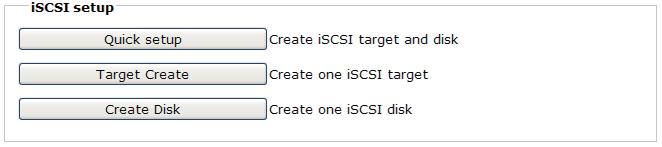 3.3.12 iscsi You may enable and set up the iscsi service here. You can then use the iscsi disk drive as your local disk.