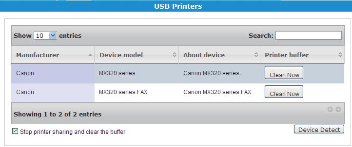 2 USB printer Insert a USB printer in your XL-NAS-400SA product, click on Re-discover to display its brand name and model number in the setup screen.