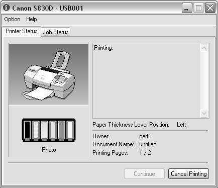 Basic Printing Cancelling a Print Job You can cancel a print job in progress in several ways: To cancel a print job using the printer button: After a print job has started, press the RESUME/CANCEL
