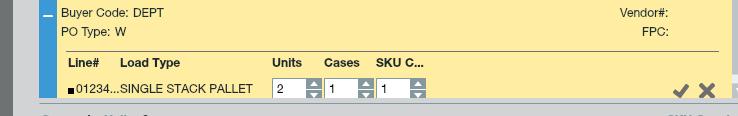 1 Click on + to show Load Type, Cases and number of SKUs being shipped Click the pencil on the right to edit.