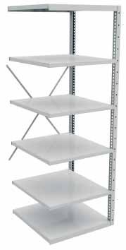 Heavy Storage System The heavy storage system is suitable for large and heavy items. The shelf load capacity is 400 kg and the shelf depth is 70 cm.