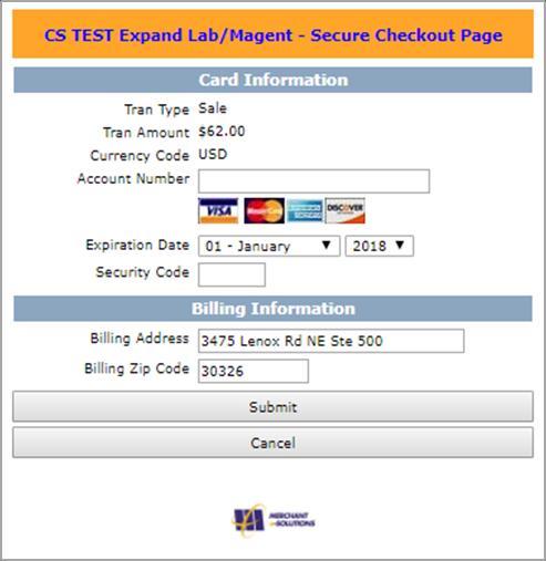 Click Begin Payment, and the Hosted Checkout Page will open in a new window or tab. (Note that you can customize the appearance of this hosted page to match your website.
