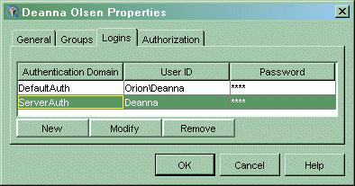 Defining Logins for Multiple Authentication Domains If you add workspace, stored process or OLAP servers to a new authentication domain, for each user that must access the server, you must use the