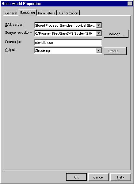 SAS Web Infrastructure Kit 1.0: Administrator's Guide Parameters tab. The Parameters tab displays a list of parameters.