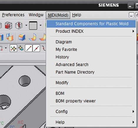 3 Click menu Standard Components for Plastic Mold in