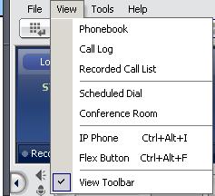 5.2 View The View menu allows access to the Phontage optional windows and controls display of the Window View Icon Menu bar.