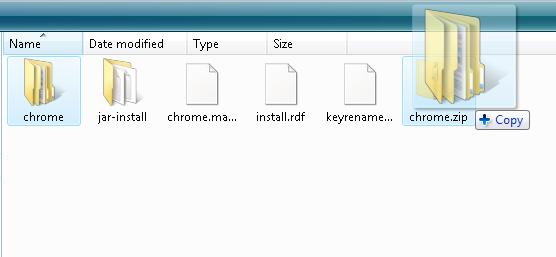 new zipped folder named chrome.zip. Drag the chrome folder into the chrome.