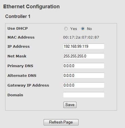 9.3 Ethernet Configuration The Administration Ethernet Configuration screen allows you to view and change the IP connection settings of the system. Steps to configure Ethernet: 1.