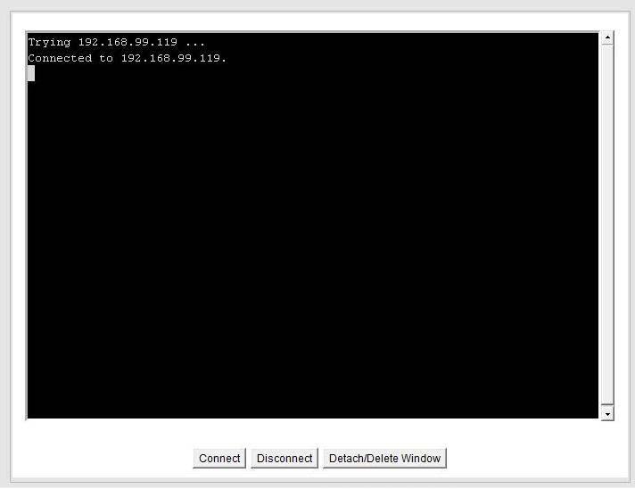 9.9 Telnet The Administration Telnet screen allows the user to interact with the controller via a command line interface.