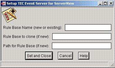 Event Management Setting up the Tivoli Enterprise Console Server Step 1 Double-click the icon Setup TEC Event Server for ServerView or select the Run job... option from the context menu for this icon.