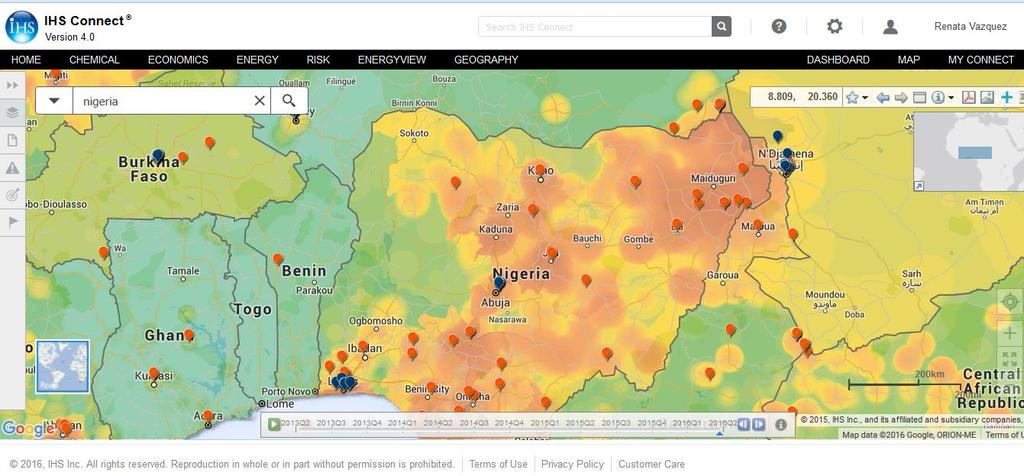 Map Interactive visualization tool for location-specific