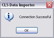 If the connection is successful, the following message will display: If the connection is not successful, check the folder path selected.