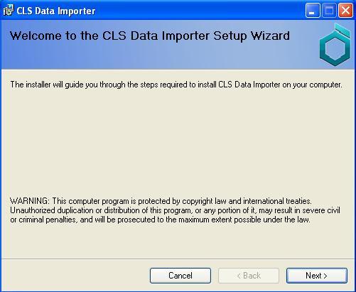 5. HOW TO INSTALL THE CLS DATA IMPORTER This chapter explains how to install the CLS Data Importer on your computer.