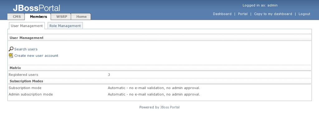 Click the "Submit" button to apply the new role to the user. This brings us back to the main User Management view (Figure 27). Figure 27.