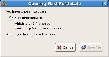 Deploying Portlets Figure 42. Download dialog. This ZIP file contains both the binary and the source for the portlet.