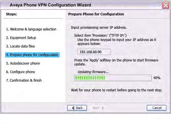 Virtual Private Network f. Press the Config soft key on the IP Deskphone. Navigate to the Provision: item.