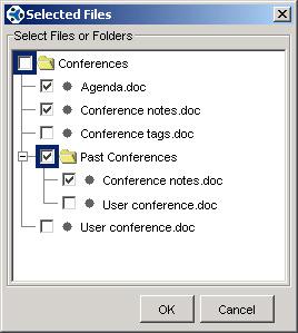 Selected Files On the Selected Files pop-up, click the checkboxes for all files you wish to select for backup.