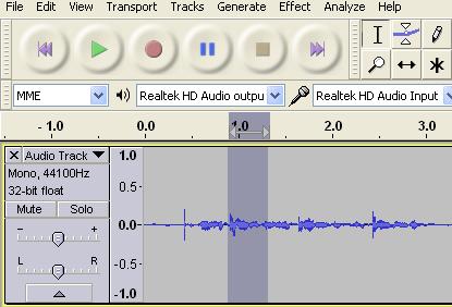 Basic editing of a recording with Audacity To edit a recording in Audacity you can use same type of actions that you can use in most computer applications, such as selecting, copying, pasting