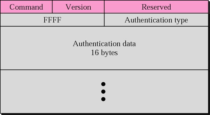 Authentication Protect against unauthorized advertisement First entry (with family type = FFFF) is used for