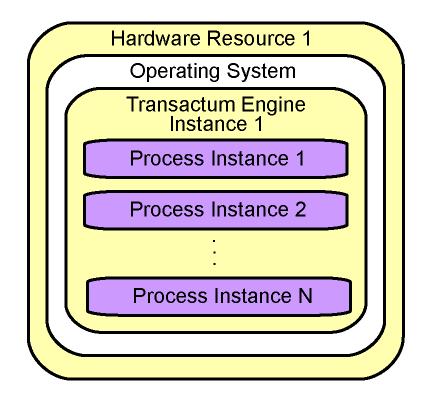 Figure 4 shows scaling of business process instances with Transactum Process Engine. On this figure, the number of process instances N might be as large as 1,000. Figure 4.