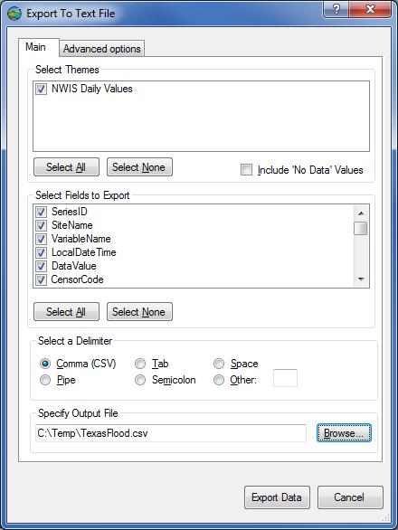 Figure 12 Export To Text File dialog 5. When the tool has finished, navigate to the file on disk and open it to view the result.