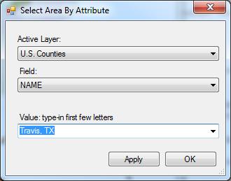 Figure 5 Selecting an area of interest 4. In the box within the Keyword panel on the ribbon, type Streamflow.