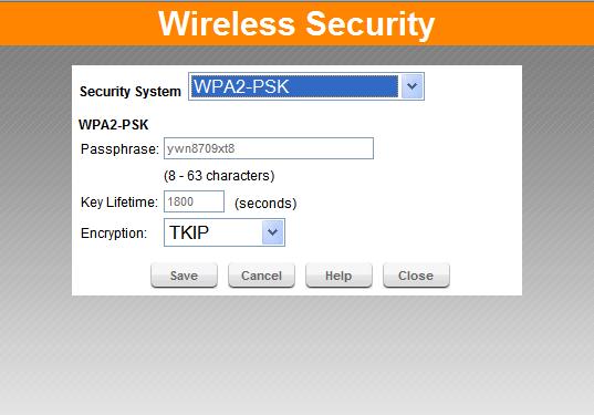 Setup Wireless Security - WPA-PSK/WPA2-PSK/WPA-PSK+WPA2-PSK If WPA-PSK, WPA2-PSK, or WPA-PSK+WPA2-PSK is selected, the screen will look like the following example: Figure 11.