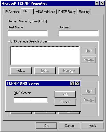 PC Configuration The DNS should be set to the address provided by your ISP, as follows: 1. Click the DNS tab. 2.