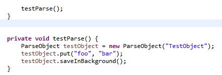 Testing Parse at the end of oncreate() create and send a test object to