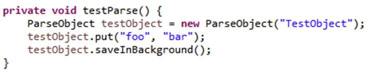 ParseObject saveinbackground method saves object to Parse in a background thread multiple options for