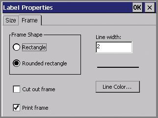 Label Properties Menu F3 on keyboard To print black frame, select Label
