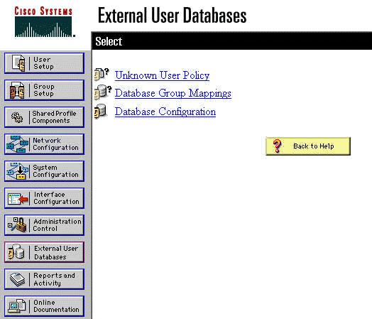 2. Under "External User Database