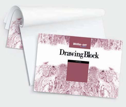WRITE-ON SERIES Drawing Block Quality: 135 gsm acid free drawing paper CW 2601 70-02601-6 B4 20 sheets 5 Cps x 12 Pkt 390 x 280 x 340 0.