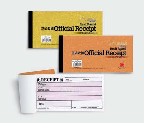 BILL BOOK Receipt Book (Malay, English, Chinese) Quality: 60 gsm paper CA 3811 90-13811-5 90 x 178 25 x 2 ply 20 Cps x 20 Pkt 400 x 380 x 270 0.