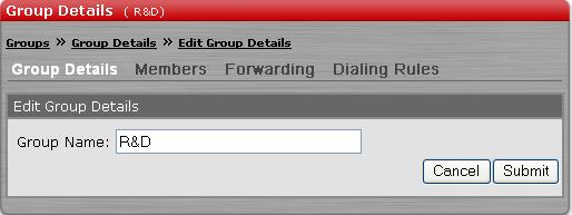 Chapter 2: Web-based Administration To delete a group 1. With the View Group Details dialog box on display (see To view or edit group settings on page 54), click Delete Group.