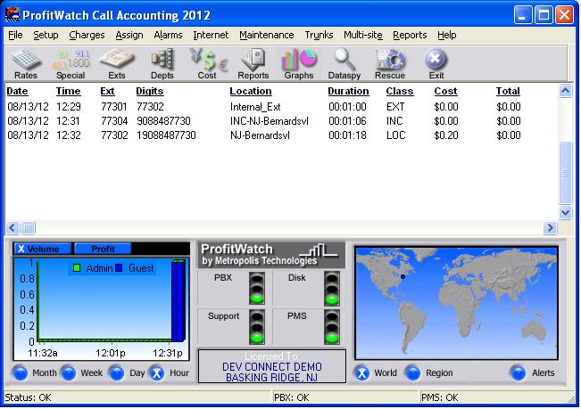 7.2. Verify Metropolis ProfitWatch Call Accounting System Make and complete a few phone calls, including internal, inbound from the PSTN, and outbound to the PSTN.