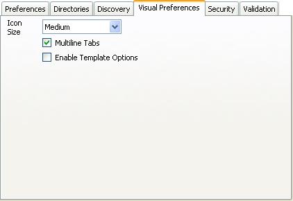 Manager Menu Commands: File Menu 5.1.5.4 Visual Preferences This tab is accessed through File Preferences and then selecting the Visual Preferences sub-tab.
