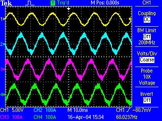 Digital Storage Oscilloscopes TPS2012 TPS2014 TPS2024 Perform three-phase power measurements of variable frequency drives.