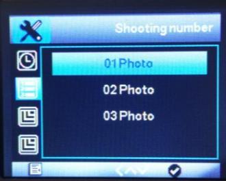 In addition to single shot mode 1 photo, users can take 2 photos or 3 photos. 7.