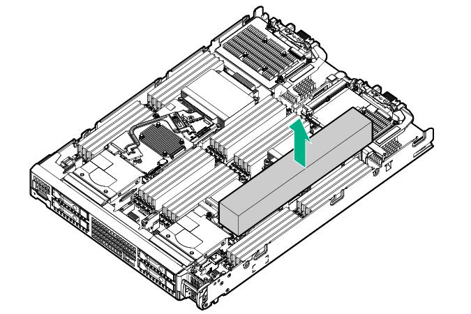 The server blade contains three DIMM baffles. Remove the right DIMM baffles 1. Back up all server blade data. 2. Power down the server blade (on page 14). 3. Remove the server blade (on page 15). 4.