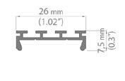 Anodized aluminum channel with 1/8 flange for recessed installation in wall or ceiling. CH-RI-13 6-1/2 ft.