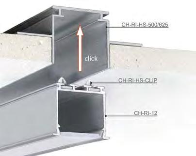 ROUGH-IN SERIES HOUSINGS for recessed installation into Drywall or Drop Ceilings (Using CH-RI-11/12/13/14 channel) CH-RI-HS-500 Extrusion designed for making precise grooves in the surfaces of