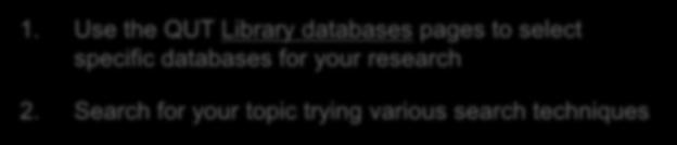 specific databases for your research 2.