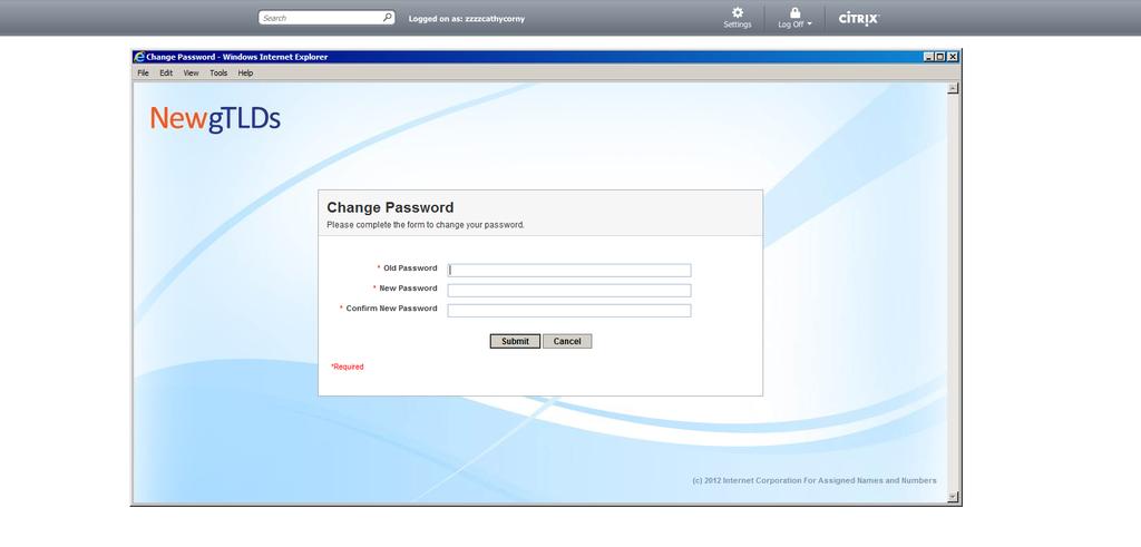 Step 9: Enter the TAS temporary password in the Old Password field.