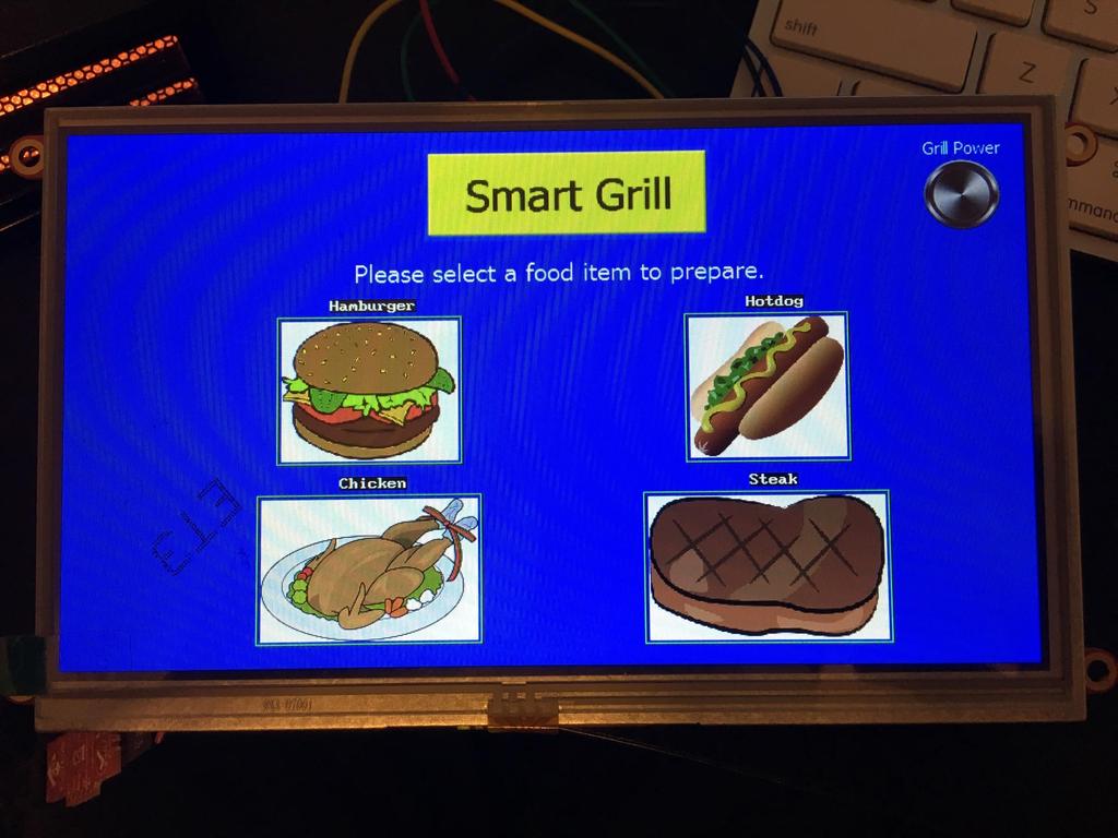 LCD Touchscreen -Primary way for user to interact with the Smart Grill.