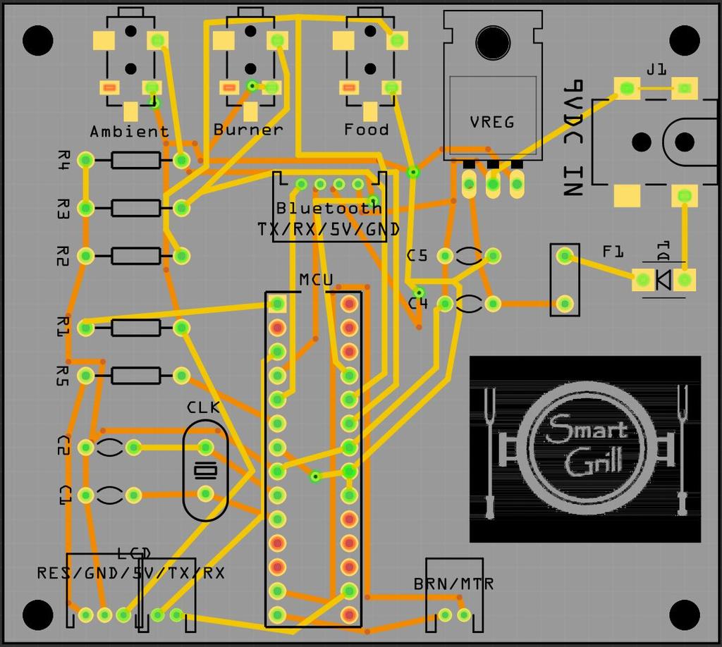 PCB Layout PCB View Temp Sensors